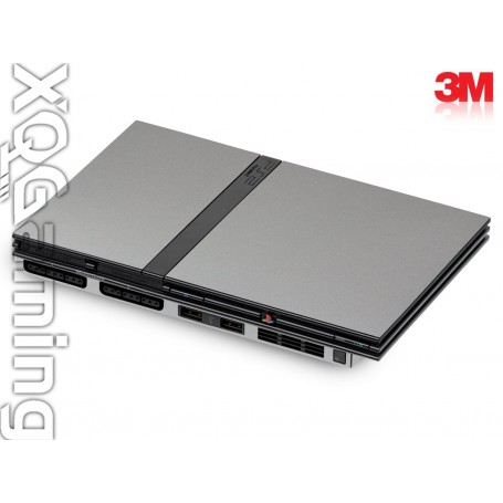 PS2 slim skin Metallic Sterling Zilver