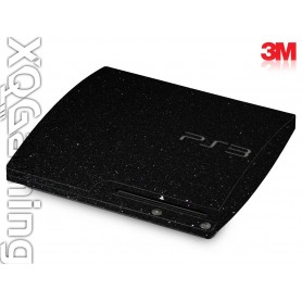 PS3 Slim skin Metallic Zwart Galaxy Sparkle