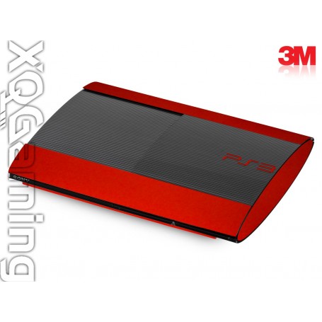 PS3 Super Slim skin Metallic Dragon Fire Red
