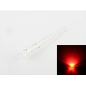 LED 3mm clear flat top Red