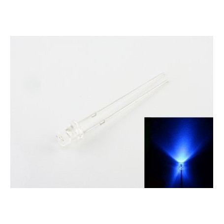 LED 3mm clear flat top Blauw