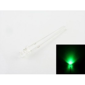 LED 3mm clear flat top Groen