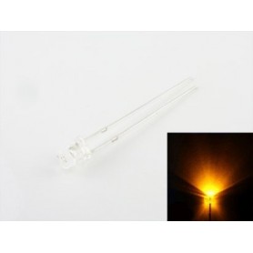 LED 3mm clear flat top Yellow