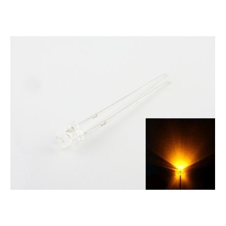 LED 3mm clear flat top Yellow