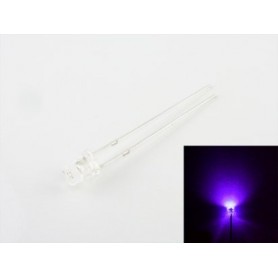 LED 3mm clear flat top Purple