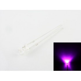 LED 3mm clear flat top Pink