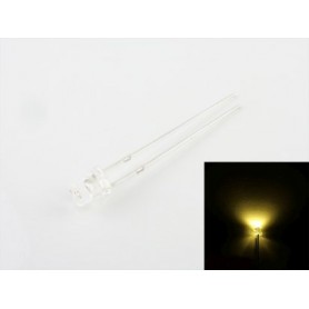 LED 3mm clear flat top White warm