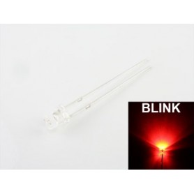 LED 3mm clear round top Red blink
