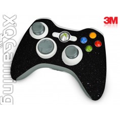 Xbox 360 Controller skin Metallic Black Galaxy Sparkle